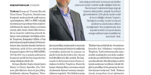 We are in the Composite Supplement of Dünya Newspaper