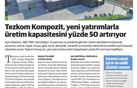 Tezkom in Eskişehir Economy Newspaper